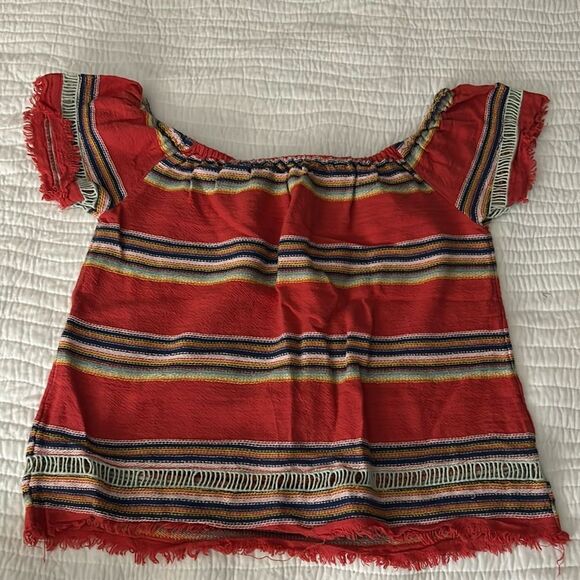 Anthropologie DRA striped Mexican blanket, print top extra small - Picture 1 of 6
